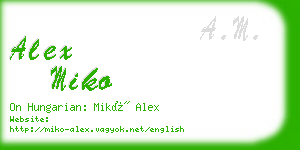 alex miko business card