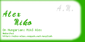 alex miko business card